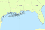 Progression of Oil Rigs in the Gulf Coast